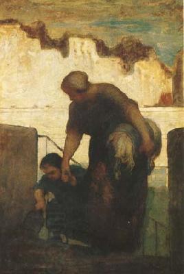 Honore  Daumier The Washerwoman (mk09) oil painting picture